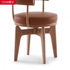 千匠一品 北欧风格 白蜡木+超纤皮+高密度海绵 时尚优雅椅子C04#-J