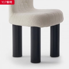 千匠一品 北欧风格 定型棉+泰迪绒+铁艺脚  简约大气餐椅Y17-L