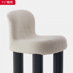 千匠一品 北欧风格 定型棉+泰迪绒+铁艺脚  简约大气餐椅Y17-L