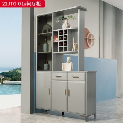 千匠一品 现代风格 多层实木板+门板3D吸塑工艺+五金脚架 拉手 简约大气间厅柜22JTG-01-L
