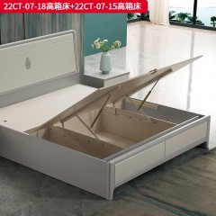千匠一品 现代风格 床：多层实木板+3D吸塑工艺-衣柜 顶柜 床头柜：多层实木板+3D吸塑工艺+五金件 简约时尚床22CT-07-18  22CT-07-15  22AT-14  22AD-17  22CTG-03  22AB-03-J
