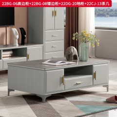 千匠一品 现代风格 岩板+五金脚架/拉手+3D吸塑工艺+多层实木板 简约时尚高边柜/矮边柜/地柜/茶几22BG-06/22BG-08/22DG-20/22CJ-13-J