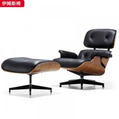 千匠一品 现代风格 西皮+弯板+金属铁脚+高密度海绵 简约时尚伊姆斯椅-J