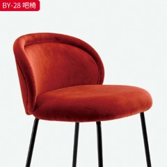 千匠一品 现代风格 优质皮艺面料+实木框架+碳素钢脚+高密度海绵 简约时尚吧椅BY-28-J