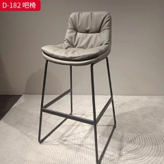 千匠一品 现代风格 优质皮艺面料+实木框架+碳素钢脚+高密度海绵 简约时尚吧椅D-182-J