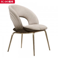 千匠一品 现代风格 西皮+高密度海绵+弯板框架+金属铁脚 简约时尚餐椅RC-045-J