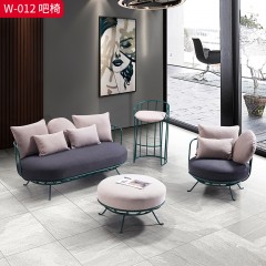 千匠一品 现代风格 优质布艺面料（麻布/绒布）+高密度海绵+碳素钢脚 简约时尚吧椅W-012-J