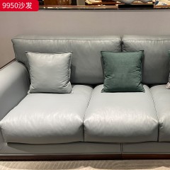【特价产品】千匠一品 新中式风格 主材黑胡桃木+辅材核桃木+全能皮面料+高密度海绵 优雅大气沙发9950-J