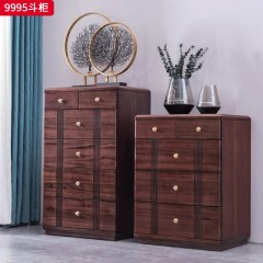 【特价产品】千匠一品 新中式风格 主材黑胡桃木+辅材核桃木 优雅大气四斗柜  五斗柜9995-L