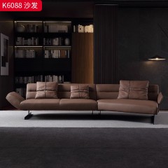 【精品】千匠一品 轻奢意式风格 超纤磨砂布+欧洲松木实木框架+高回弹海绵+细杆鹅绒+五金脚 简约大气 3+贵沙发K6088-J