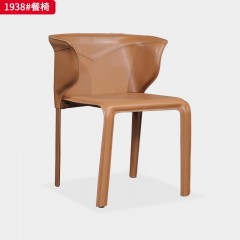 千匠一品 现代风格 马鞍皮+碳素钢脚架 简约大气餐椅1938#-J