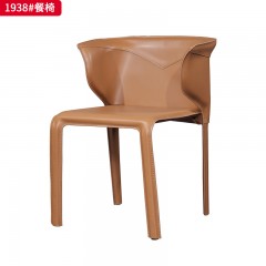 千匠一品 现代风格 马鞍皮+碳素钢脚架 简约大气餐椅1938#-J