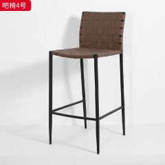 千匠一品 现代风格 马鞍皮+碳素钢 简约大气吧椅4号-J