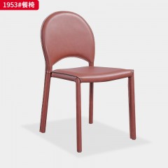千匠一品 现代风格 马鞍皮+碳素钢脚架 简约大气餐椅1953#-L