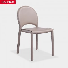 千匠一品 现代风格 马鞍皮+碳素钢脚架 简约大气餐椅1953#-L