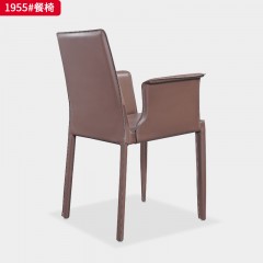 千匠一品 现代风格 马鞍皮+碳素钢脚架 简约大气餐椅1955#-L