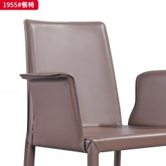 千匠一品 现代风格 马鞍皮+碳素钢脚架 简约大气餐椅1955#-L