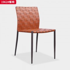 千匠一品 现代风格 马鞍皮+碳素钢脚架 简约大气餐椅1962#-L