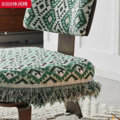 千匠一品 现代风格 优质棉麻布面料+高密度海绵+不锈钢玫瑰金脚架 简约大气休闲椅8088-L