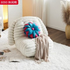 千匠一品 现代风格 密丝绒晴纶面料+高密度海绵+实木框架 简约时尚休闲椅8090-L