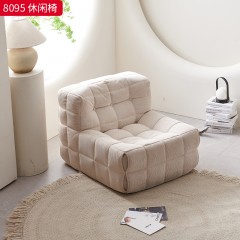 千匠一品 现代风格 VR英国独家面料+一体成型棉 简约大气休闲椅8095-L