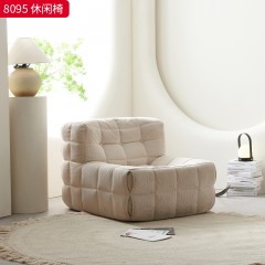 千匠一品 现代风格 VR英国独家面料+一体成型棉 简约大气休闲椅8095-L
