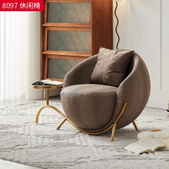 千匠一品 现代风格 编织皮革面料+高密度海绵+不锈钢架 简约时尚休闲椅8097-L