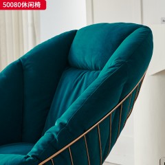 千匠一品 现代风格 抗菌科技布+高密度海绵+不锈钢脚架 简约大气休闲椅50080-L