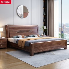 【特价产品】千匠一品 新中式风格 紫金檀木 优雅大气床863-L