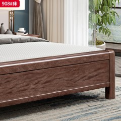 【特价产品】千匠一品 新中式风格 紫金檀木 优雅大气床908-L