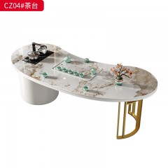 【特价产品】千匠一品 轻奢现代风格 岩板+E1级环保板材+烤漆+碳素钢脚架+标配自动上水 优雅大气茶台CZ04#-J