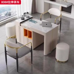 【特价产品】千匠一品 轻奢现代风格 岩板+环保密度板+烤漆工艺 优雅大气拉伸茶车808#-J