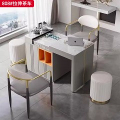 【特价产品】千匠一品 轻奢现代风格 岩板+环保密度板+烤漆工艺 优雅大气拉伸茶车808#-J