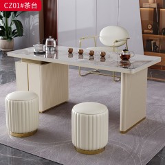 【特价产品】千匠一品 轻奢现代风格 岩板+E1级环保板材+五金脚+智能茶炉 优雅大气茶台CZ01#-J