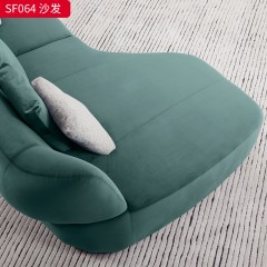 千匠一品 意式极简风格 网红款沙发弧形沙发 绒布面料+实木内架+高密度海绵+羽绒活动包 时尚大气沙发SF064-J