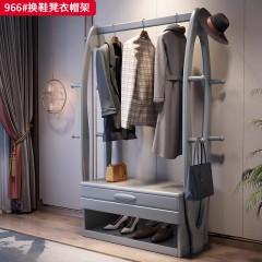 【特价产品】千匠一品 现代风格 橡胶木 简约大气换鞋凳衣帽架966#-J