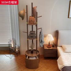 【特价产品】千匠一品 现代风格 主材橡胶木+五金 简约大气衣帽架969#-J