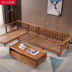 千匠一品 中式风格 主材乌金木+布艺软包 优雅大气沙发S012-J
