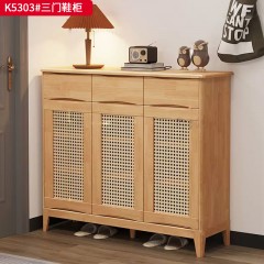 【特价产品】千匠一品 北欧风格 橡胶木 时尚大气鞋柜K5303-L