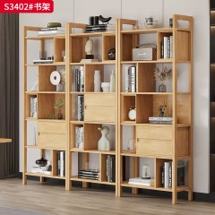 【特价产品】千匠一品 北欧风格 橡胶木 时尚大气书柜S3402-L