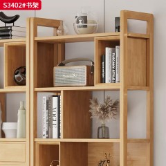 【特价产品】千匠一品 北欧风格 橡胶木 时尚大气书柜S3402-L
