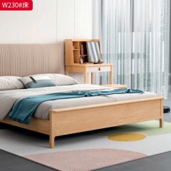 【特价家具】千匠一品 北欧风格 橡胶木+科技布+高密度海绵 时尚大气床W230-L