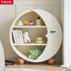 千匠一品 中古奶油风现代简约 E1环保板材+烤漆 时尚优雅月亮边柜-J