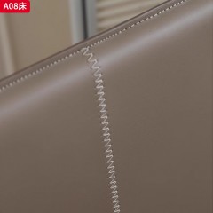 千匠一品 意式风格 网红款马鞍皮悬浮床 超纤皮+实木内框架+钢木排骨架床板+五金脚 时尚优雅床A08-L