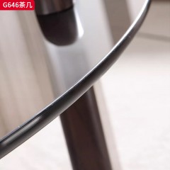 千匠一品 中古风现代简约 钢化玻璃+实木脚架 简约大气茶几G646-L