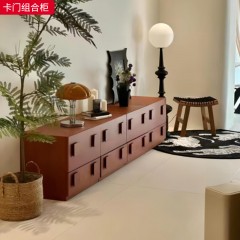 千匠一品 美式复古风格 E1级环保板材+木饰面 时尚优雅卡门组合柜-J
