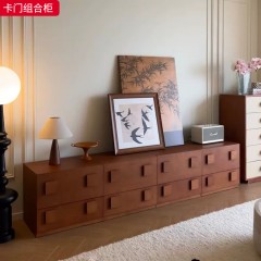 千匠一品 美式复古风格 E1级环保板材+木饰面 时尚优雅卡门组合柜-J