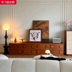 千匠一品 美式复古风格 E1级环保板材+木饰面 时尚优雅卡门组合柜-J