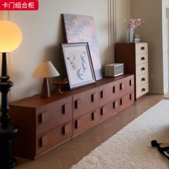 千匠一品 美式复古风格 E1级环保板材+木饰面 时尚优雅卡门组合柜-J