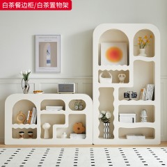 千匠一品 美式复古风格 E1环保板材+烤漆工艺 时尚大气白茶餐边柜/白茶置物架-J